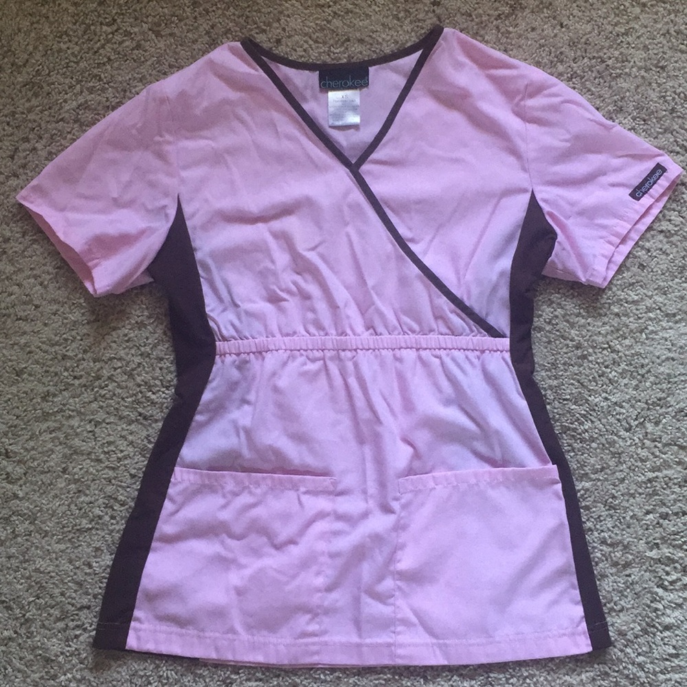 Brand New XS Pink Cherokee Women's Scrub Top